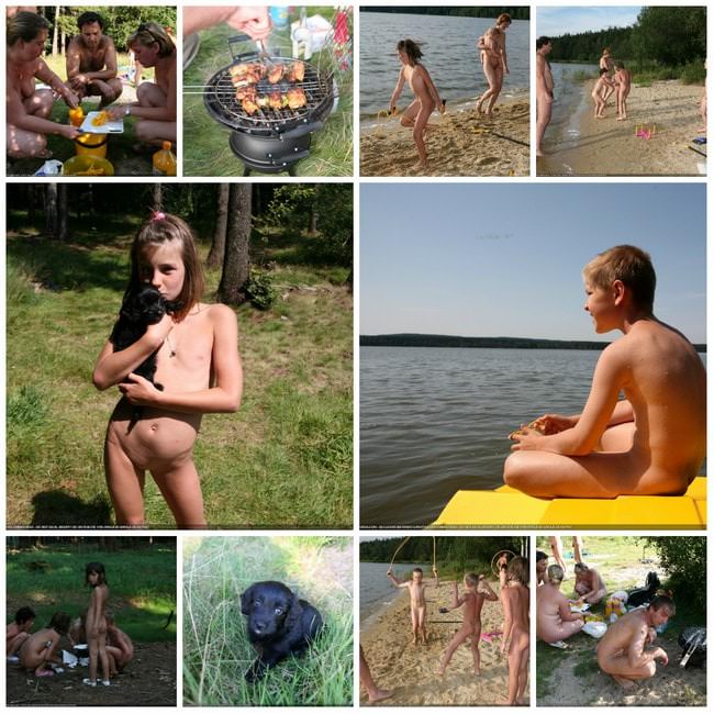 Family nudism photo on nature Family nudism photo on nature