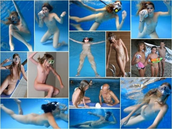 Nudists learn to dive in the pool photo Nudists learn to dive in the pool photo