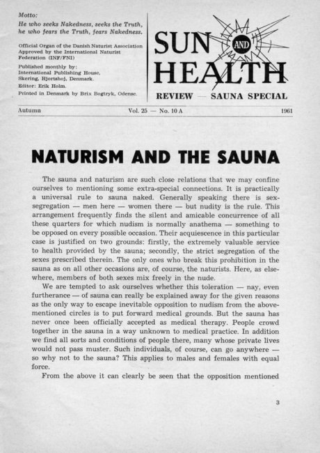 Sun and healt - Sauna - Nudism and finnish bath Magazin HQ Sun and healt - Sauna - Nudism and finnish bath Magazin HQ